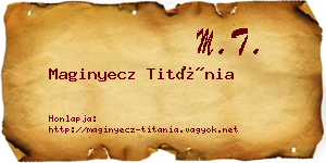 Maginyecz Titánia névjegykártya